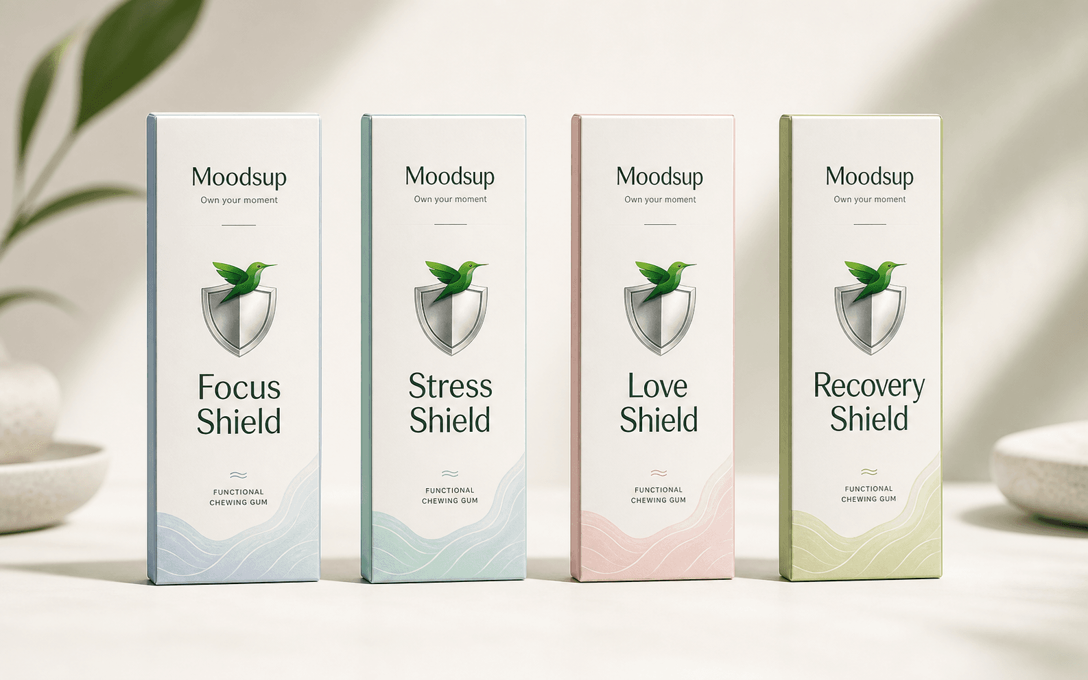 Moodsup Shield chewing gum packs